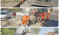 عملیات پاکسازی و نخاله برداری خیابان ها و معابر سطح شهر مهران